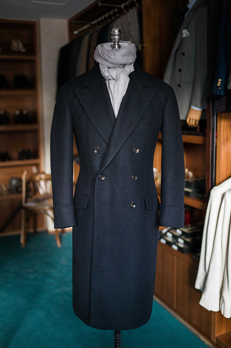 Simple Men's Overcoat Peaked Lapel Blazer Windbreaker Autumn Winter Special Design Woolen overcoat Custom Made Plus Size Jacket