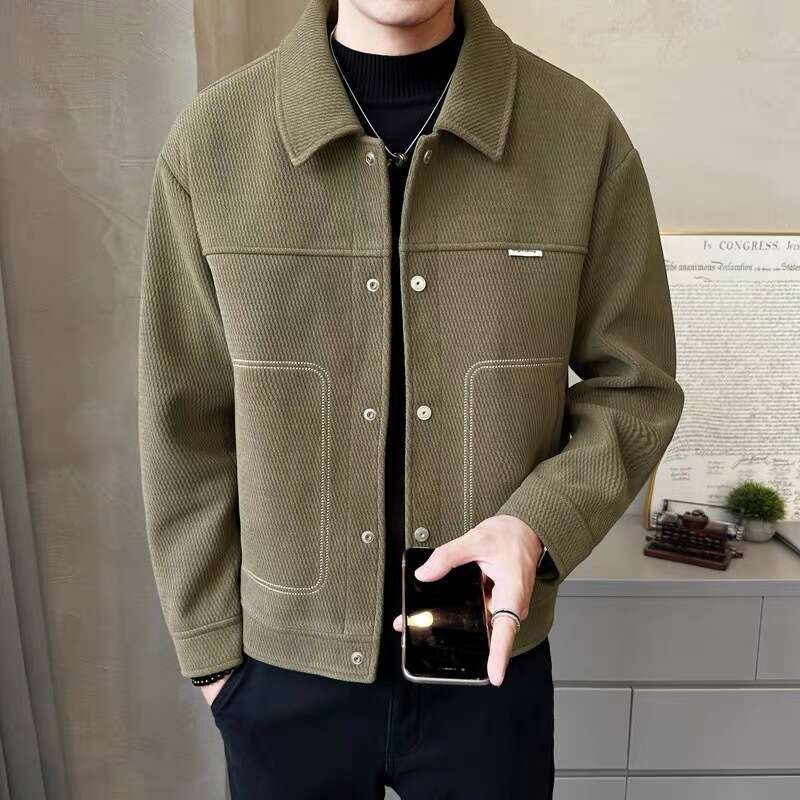Men's Casual Autumn Winter New Cool And Trendy Brand Jacket Men's Short Style Lapel Slim Fit Versatile Top
