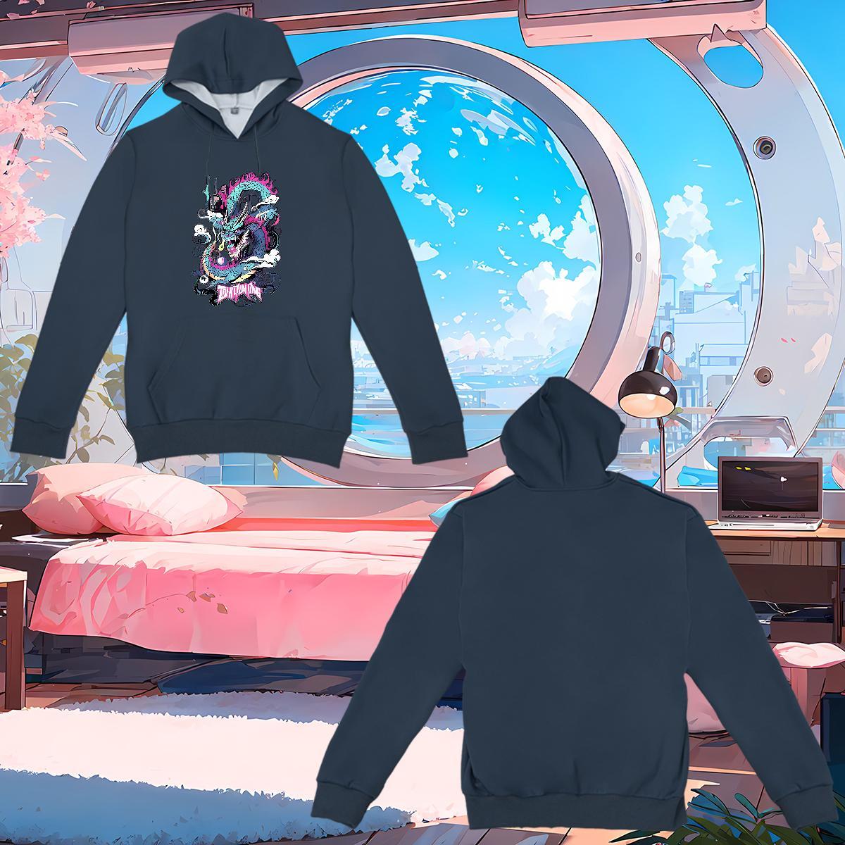 Brand Unisex Sweatshirts Anime Oversized US Size Cool Design Men Hoodie Hoody Casual 350g Cotton Hooded Collar Long Sleeves