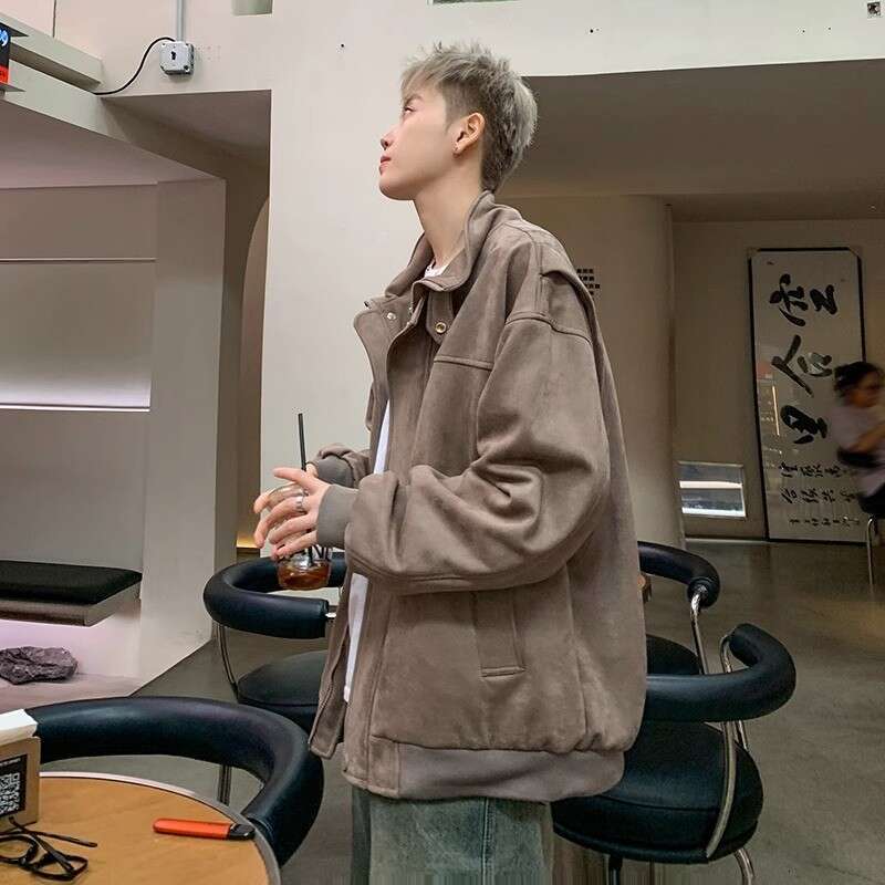 Autumn/Winter American Vintage Deer Skin Velvet For Men, Spring/Autumn, High End, Rascal And Handsome, Casual, Loose Collar Jacket