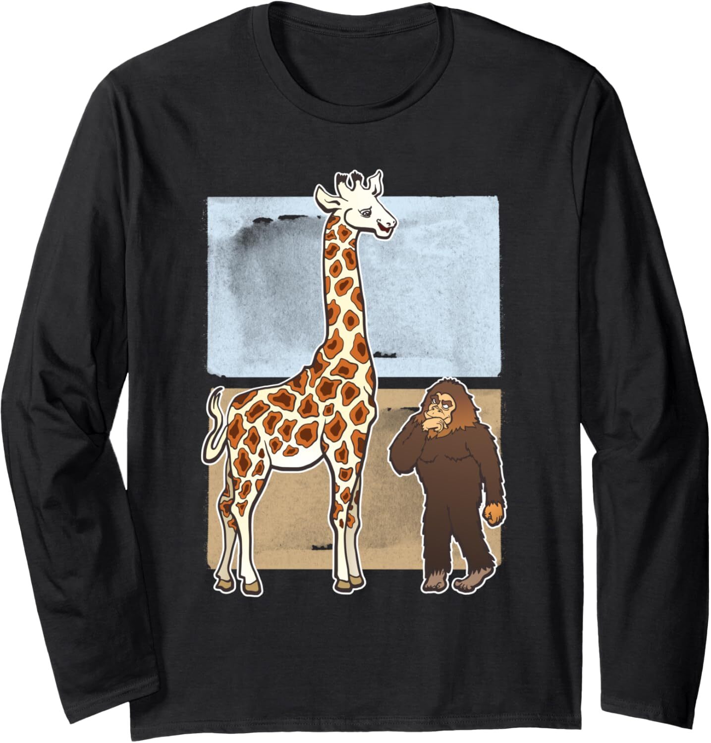 Long Sleeve Shirts for Men sweatshirt Adorable Giraffe Bigfoot Animal Lover Funny Gift Long Sleeve T-Shirt T shirt Tee Streetwear Casual tops clothes 