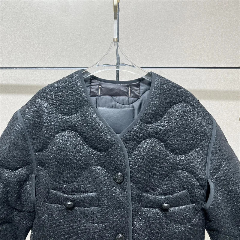 winter coats woman in outerwears Technology reflective material quilted Womens jacket cottonpadded thick coat 241115