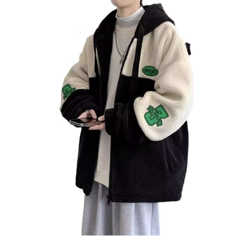 Men's Outerwear And Winter, Teenage With Thickened Lamb Wool, For Junior High School Students, Boys' Autumn Clothing, Men's Clothing