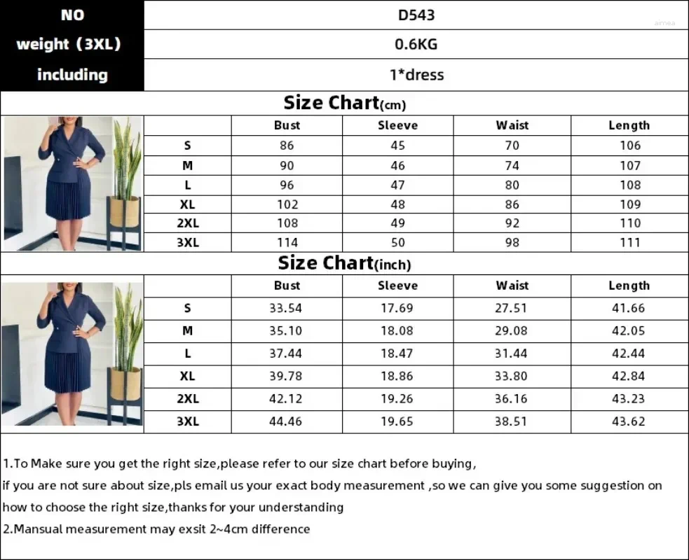 Casual Dresses Elegant For Women Blazer Turn Down Collar Pleated Modest Church Office Ladies Work Wear Female Slim Autumn B4