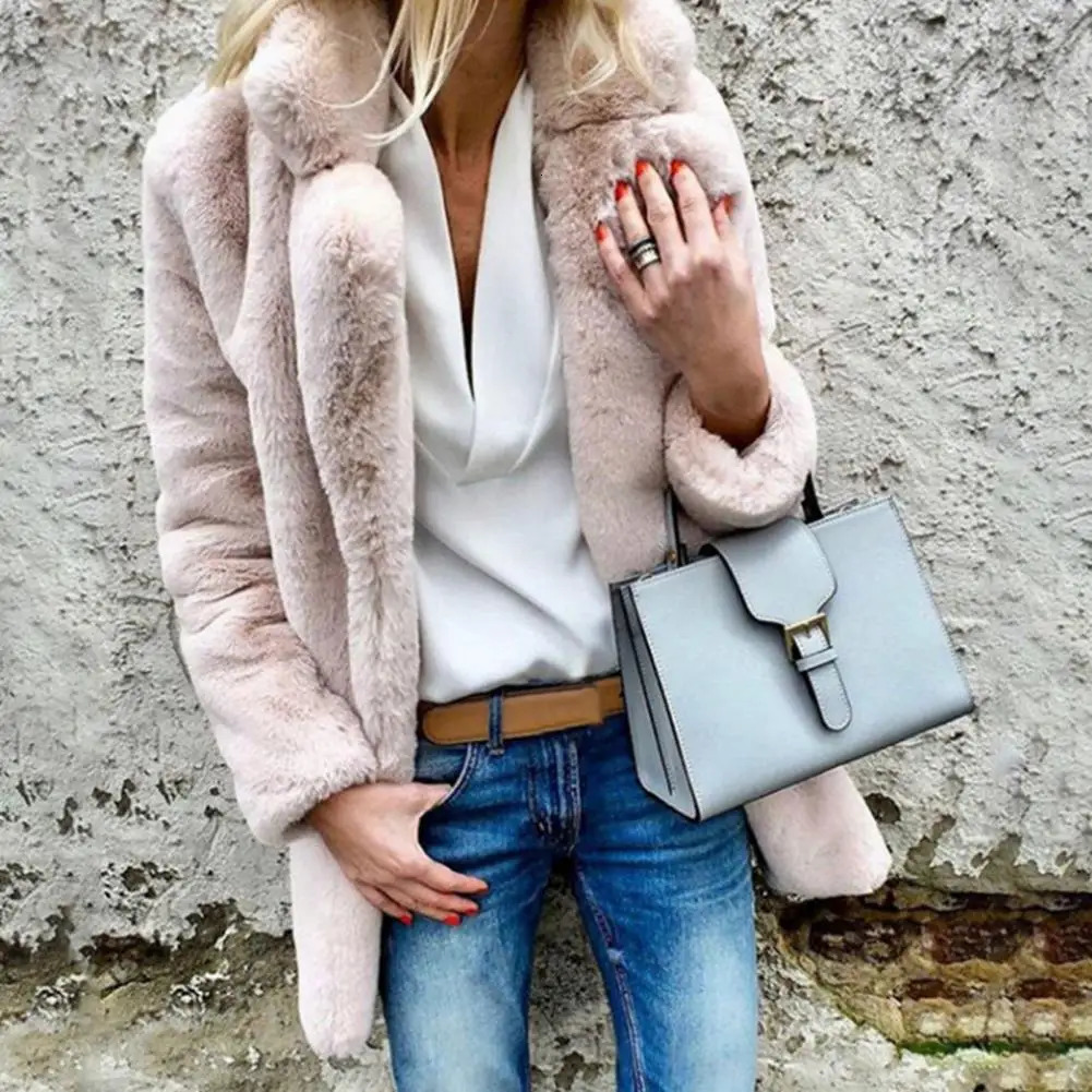 Furry Thicken Women Jacket Plush Fur Winter 2024 Cool Girls Fluffy Open Stitch Lady Coat 241115