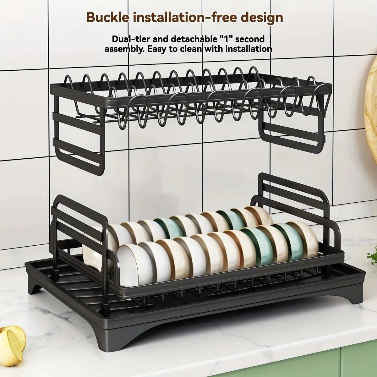 2-layer disk drying rack kitchen bowl drain storage rack table piece drain rack knife fork water cup storage rack 241115