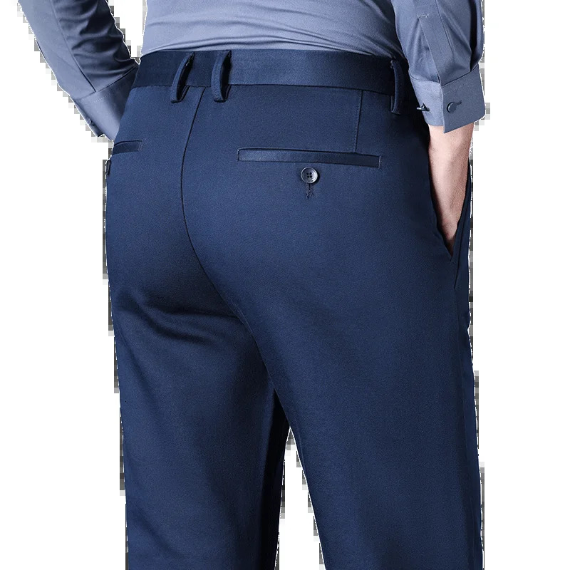 Cotton elastic suit mens highend highquality formal clothing business casual pants loose straight waist ultrathin 241115