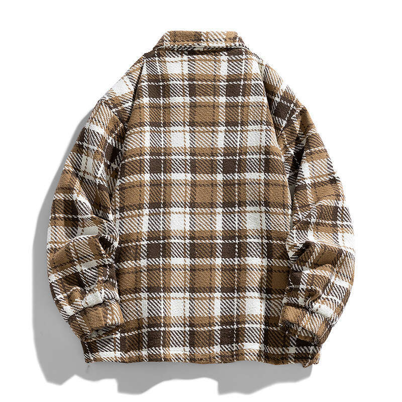 NASA Plaid Men's Autumn Winter New Trend Versatile Lapel, Cool And Loose Casual Small Fragrance Couple Jacket