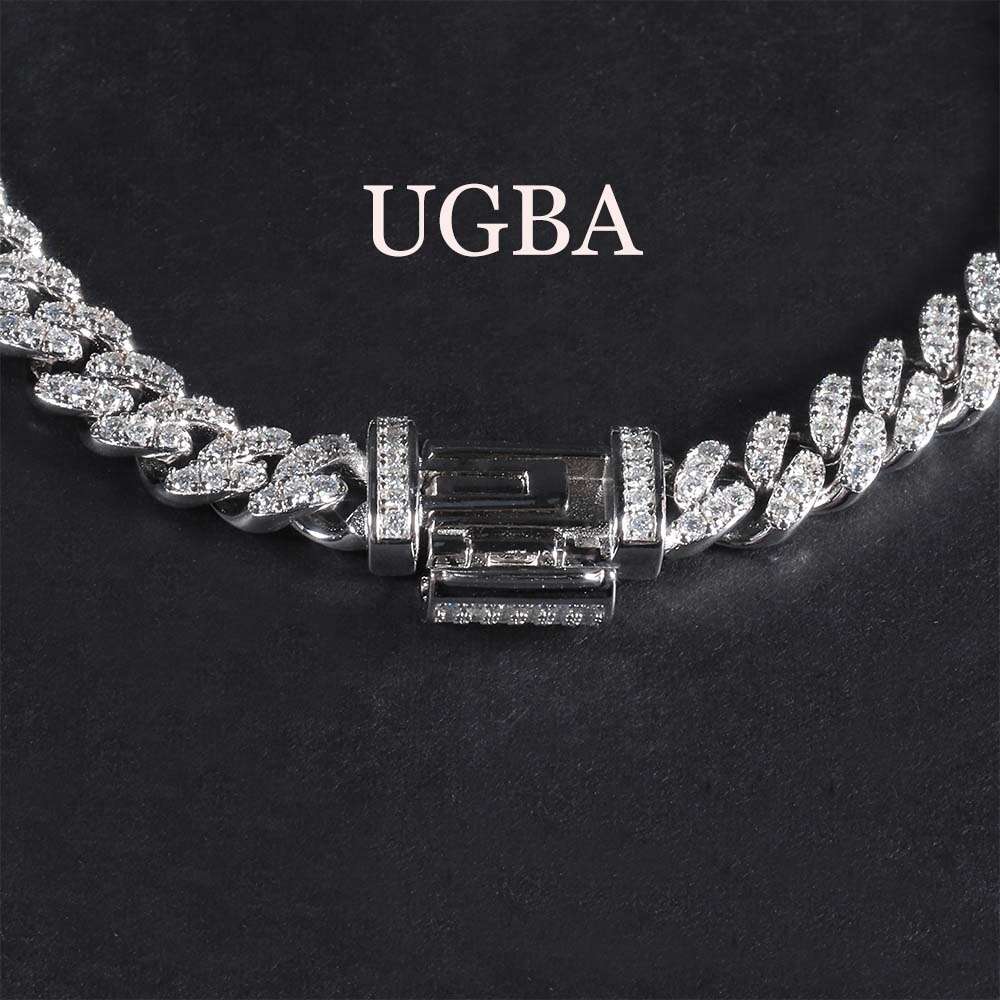 Ugb Hip Hop Men Jewelry Gra Certified 925 Sterling Silver Iced Out Miami Vvs Moissanite Diamond Cuban Link Chain Necklace