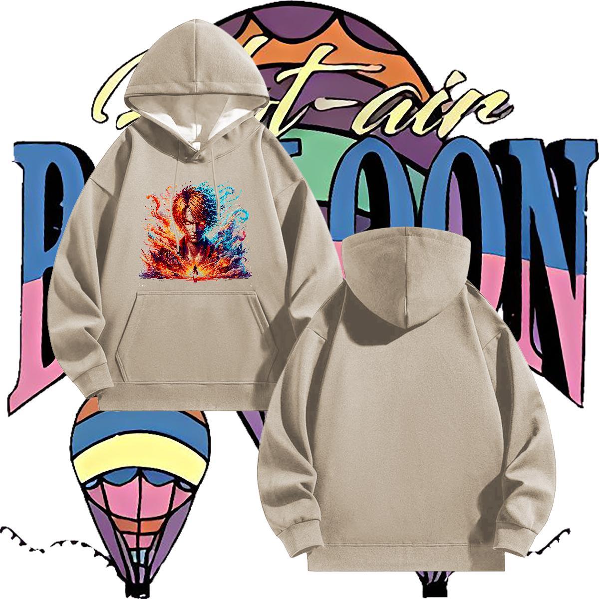 DIY Customized Hoodie Anime Printing Street Comfortable Men Clothes Hoodie Breathable Long Sleeve Plus Size Cartoon Top Pullover Hoodie Tech Fleece