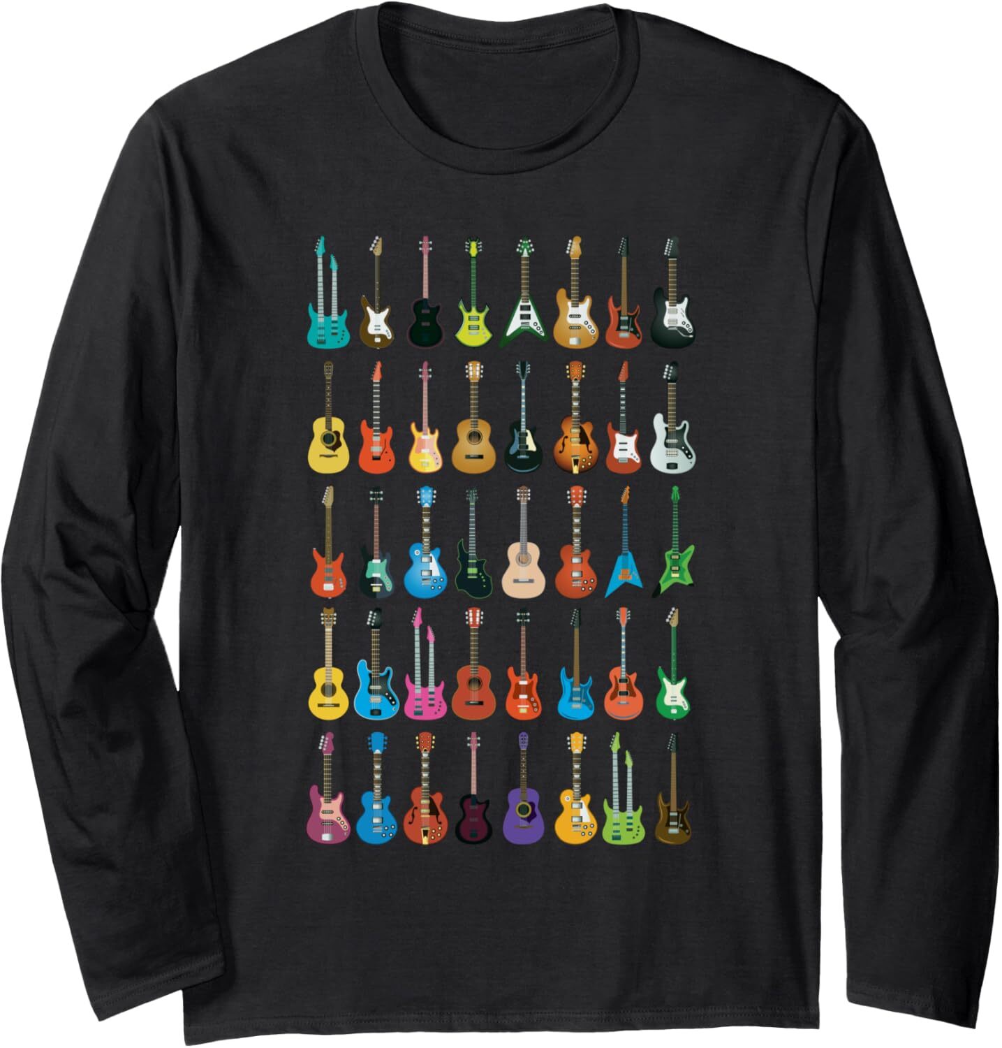 Long Sleeve Shirts for Men sweatshirt Love Guitar Different Guitars Music Lover Funny Gift Long Sleeve Tee Streetwear Casual tops clothes cool