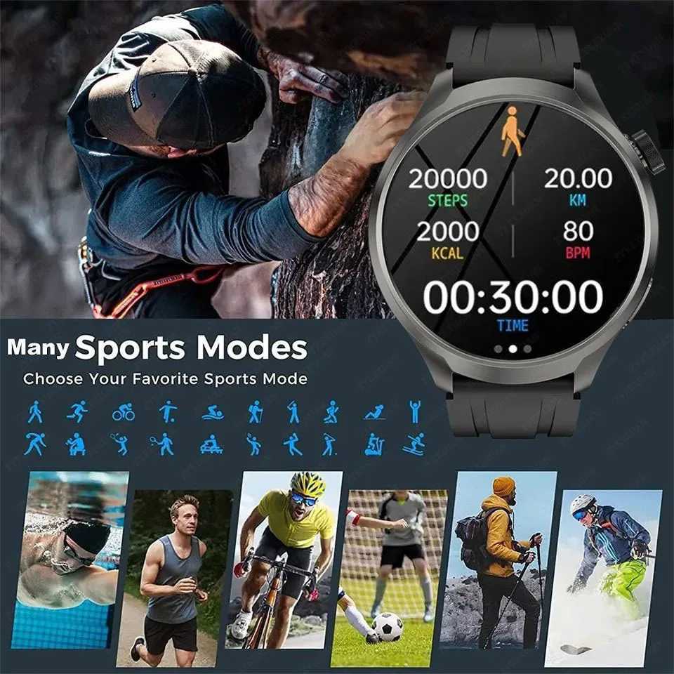 2024 New Outdoor Sports Smart Watch for Men AMOLED Sn NFC GPS Cpass Rate Waterproof Call Smart Watch Y241114