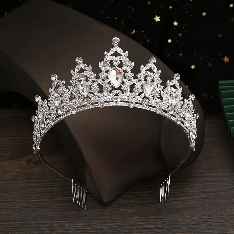 AINAMEISI Fashion Bridal Crown Wedding Alloy Rhinestone Crown Queen Birthday Non slip Comb Headband Jewelry 241115
