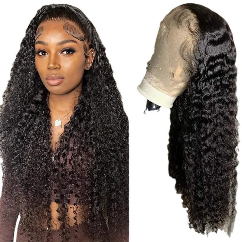 European and American fashion front lace small curly wig hot sale natural fluffy long curly hair synthetic fiber headpiece