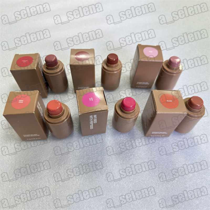 6 Colors Face Pocket Blush Makeup Stick Piggy Toasted Teddy Juice Box Spicy 5.3g