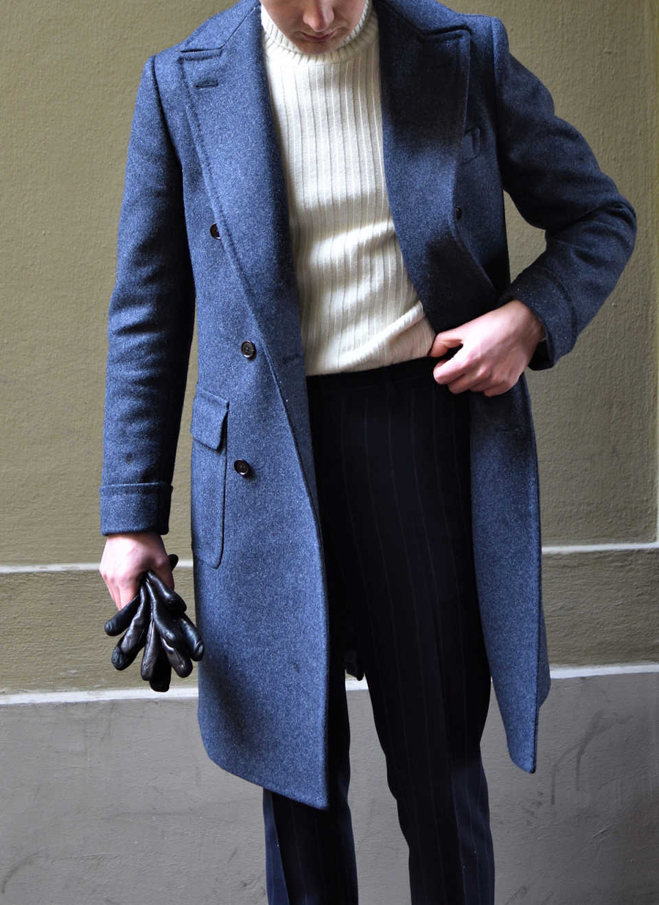 Handsome Men's Woolen Overcoat Notched Lapel Blazer Windbreaker Autumn Winter Special Design Oovercoat Custom Made Plus Size Jacket