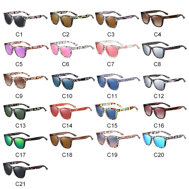Womens Sunglasses Square Frame Polarized Fashion Colorful Stylish Outdoor Glasses Cool Shades for Men With Free Box 240407