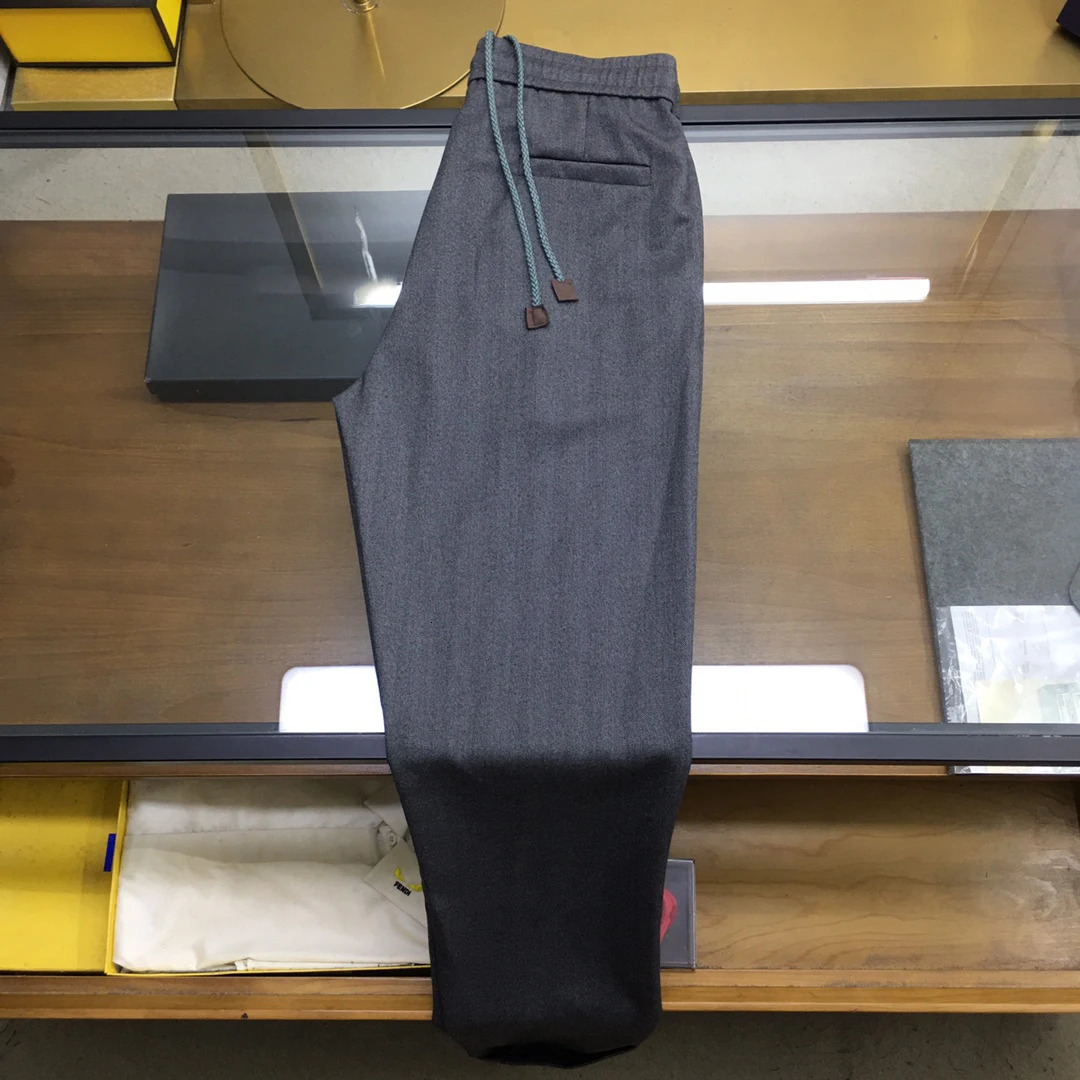 In the springsummer of BC smallest fashionable woolen rolled leg casual pants mens mid waist highquality style 241115