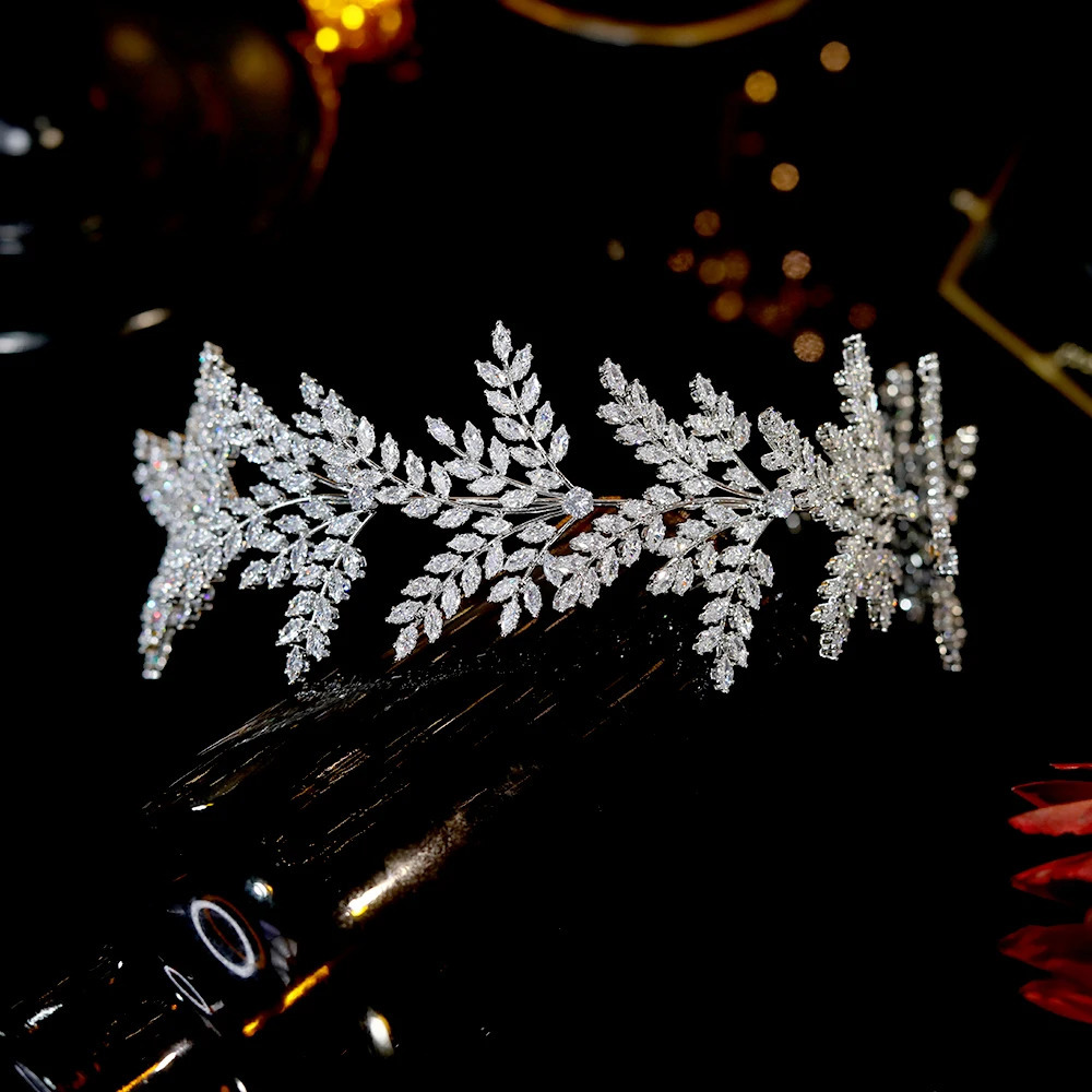 Fashion Bride Headband Crystal Leaf Hair Band ASNORA Bridal Crown Tiaras Wedding Accessories Wedding Accessories A01006 241115