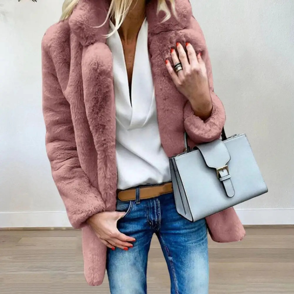 Furry Thicken Women Jacket Plush Fur Winter 2024 Cool Girls Fluffy Open Stitch Lady Coat 241115