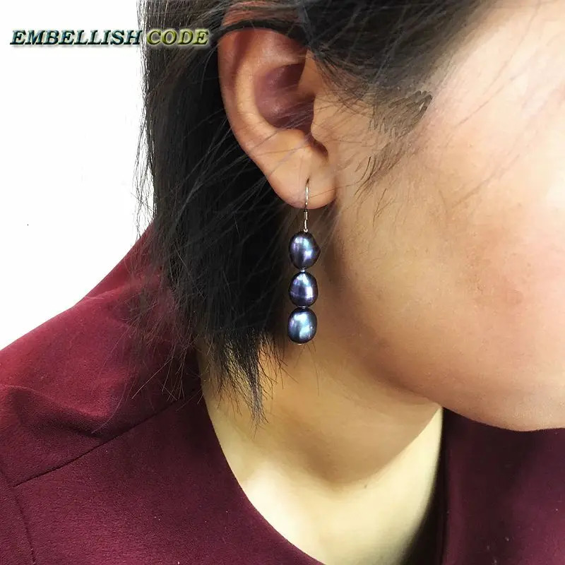 Beautiful Baroque Irregular Pearls Natural Freshwater Pearl Necklace Earrings Set Peacock Blue Colorful Girl 241115