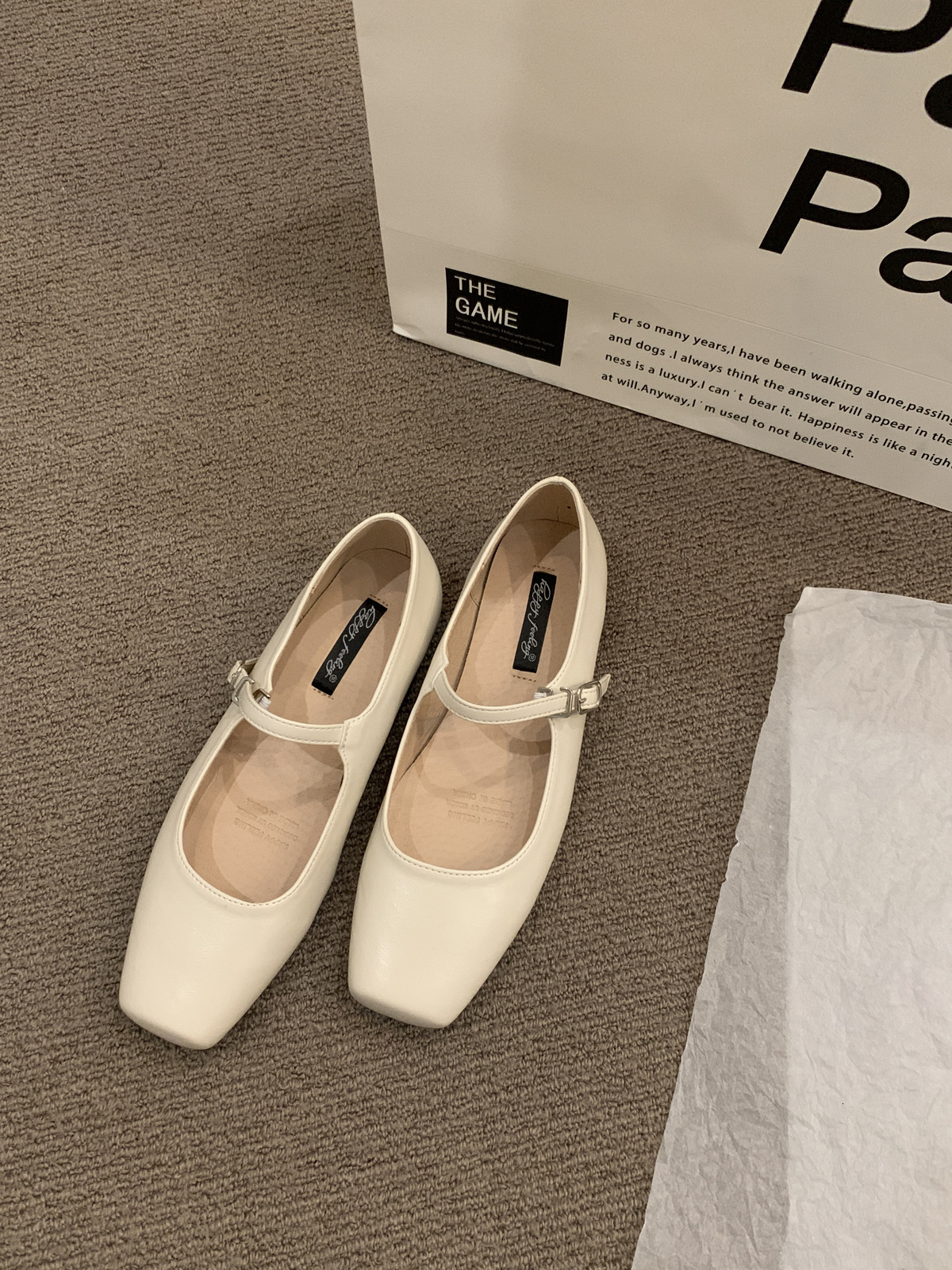 Square head shallow mouth single shoe womens 2023 new spring and autumn Korean version gentle fairy style thick heel Mary Jane shoes 230427