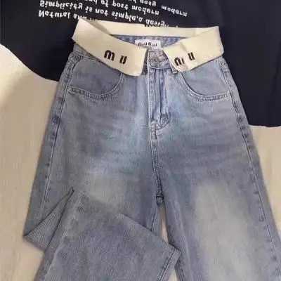 Jeans Womens Designer Trouser Legs Open Fork Tight Capris Denim Trousers Add Fleece Stretch Warm Slimming Jean Pants Straight Women Clothing Embroidery Printingvo