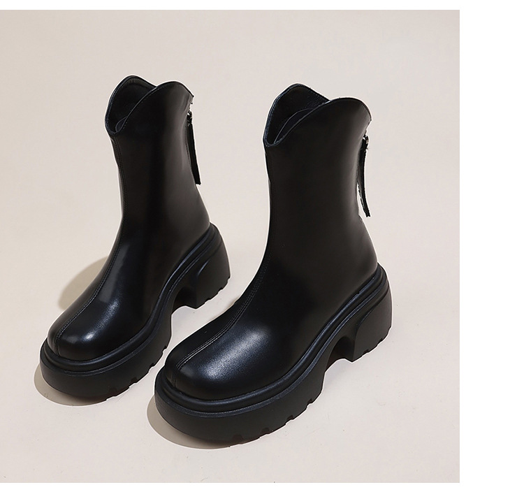 Women's Thick Soled New British Style Thick Heeled Short Boots.