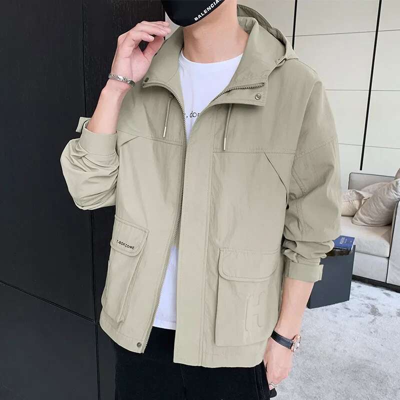 2025 Autumn Winter Mens Cotton Long Sleeve Windproof Jackets New Warm Male Black Coats