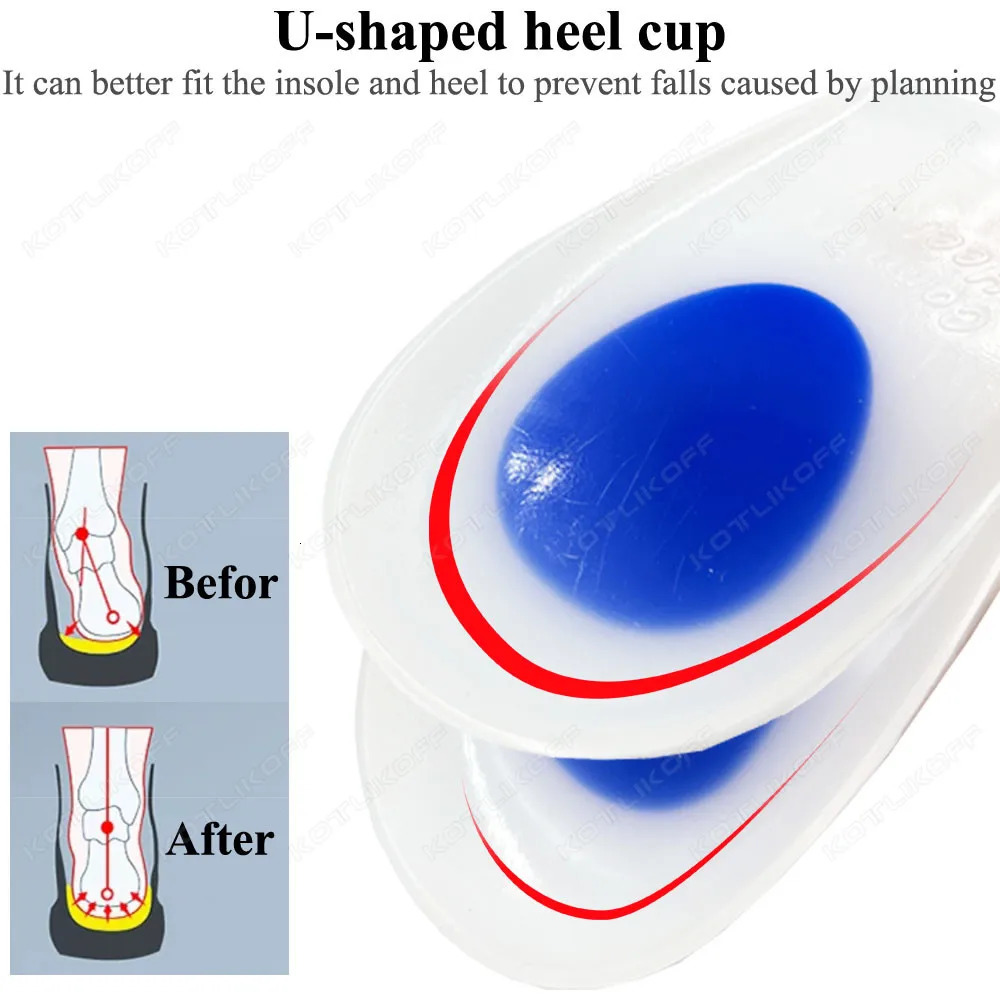 Silicone Insoles For Heel Protector Inserts Heel Spur Pads For Relief Plantar Fasciitis Heel Pain Reduce Pressure 240329