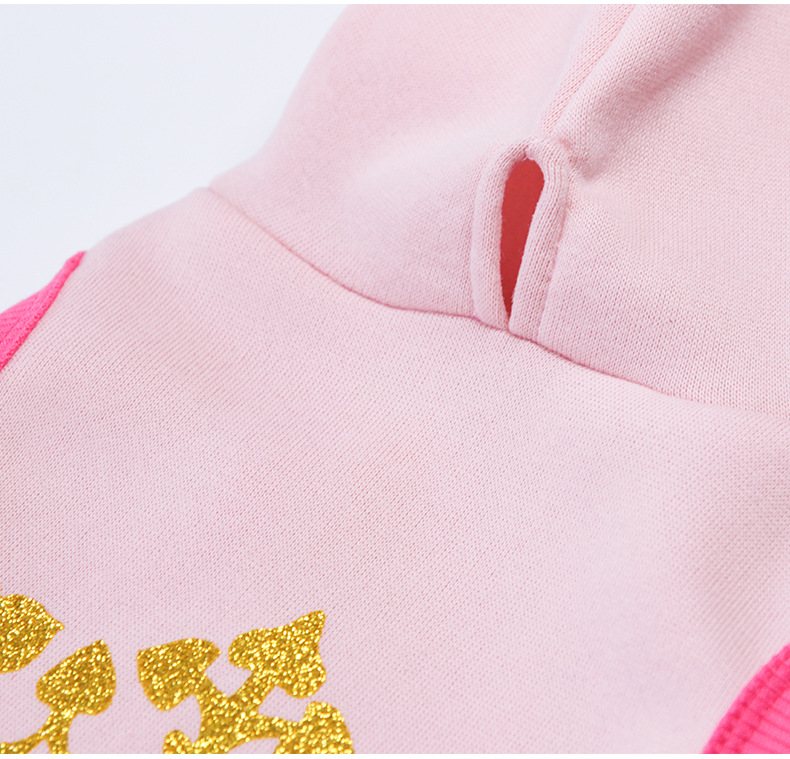 New Designer Dog Clothes Autumn Winter Dog Hoodie Hat Stock Small Dog Apparel Cotton Pink Purple