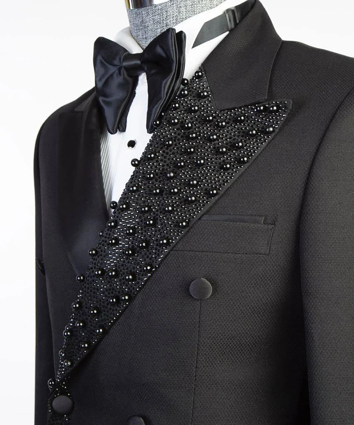 Handsome Men's Tuxedos Peaked Lapel Double Breasted Only One Jacket Pearls Groom Prom Party Wedding Birthday Blazer Plus Size Suits Coat Custom M