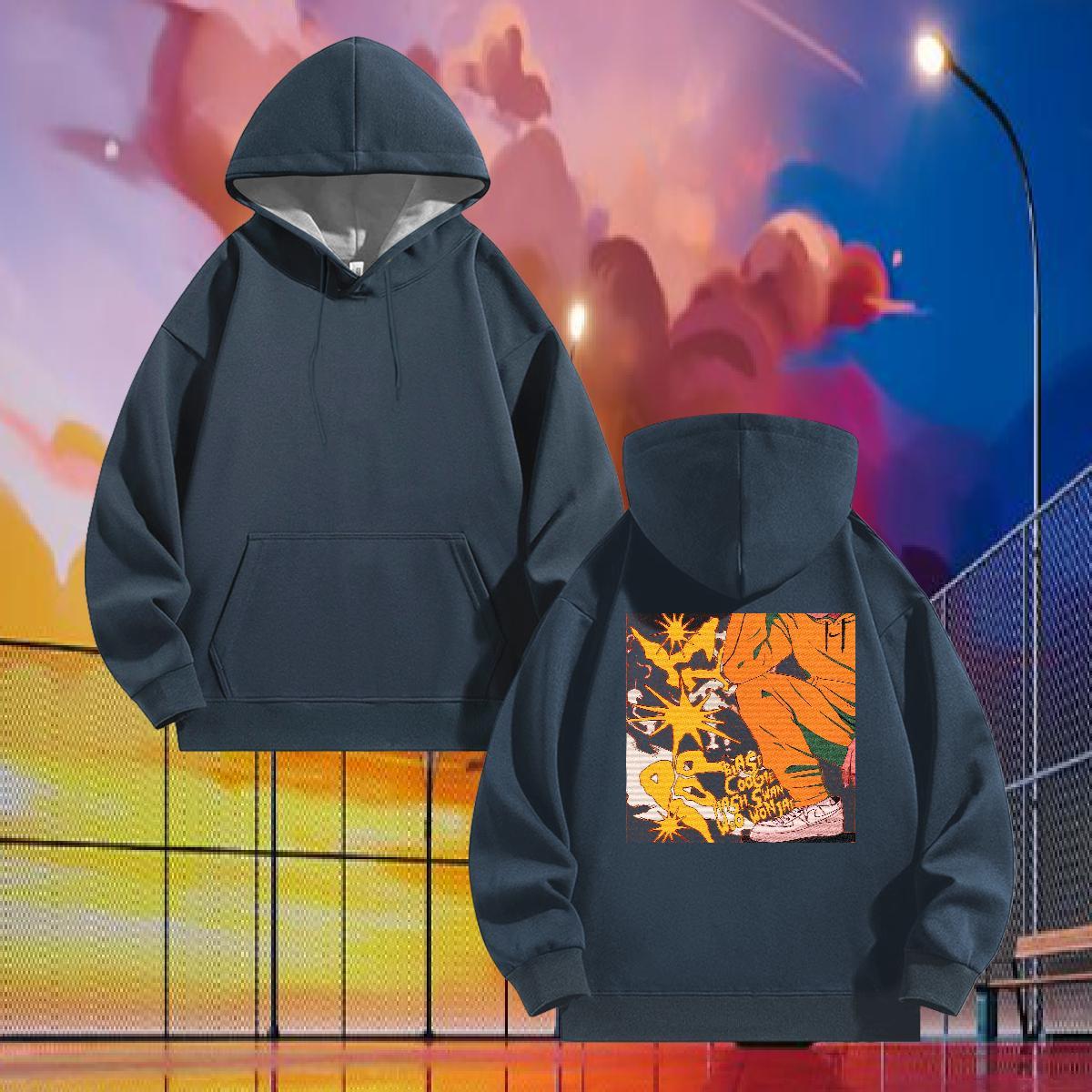 2024 Hoodie for Men US Plus Size Cool Design Men Hoodie Pullover Hoodie Autumn Winter Thick Plush Breathable Hooded Collar