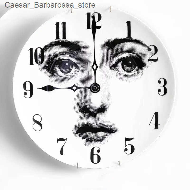 Decorative Plates Fashion Lady Face Milan Style Art Ceramic Wall Hanging Plates Living Room Bar Banquet Hotel Studio Hall Decorations Wedding Gift J24