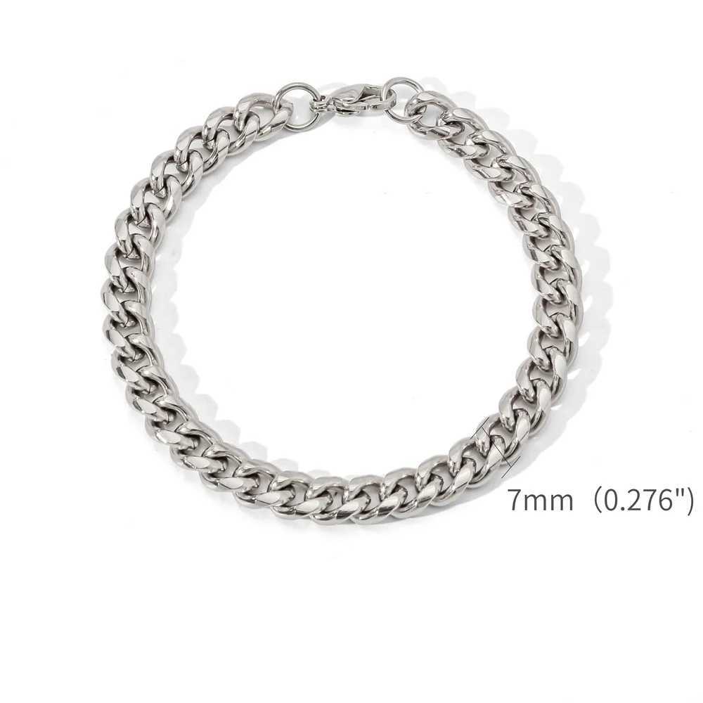 Gold Color Stainless Steel Cuban Chain Mens Bracelet Simple Retro Bracelet For Women Hip Hop Jewelry Trend Accessories GiftXJ241118