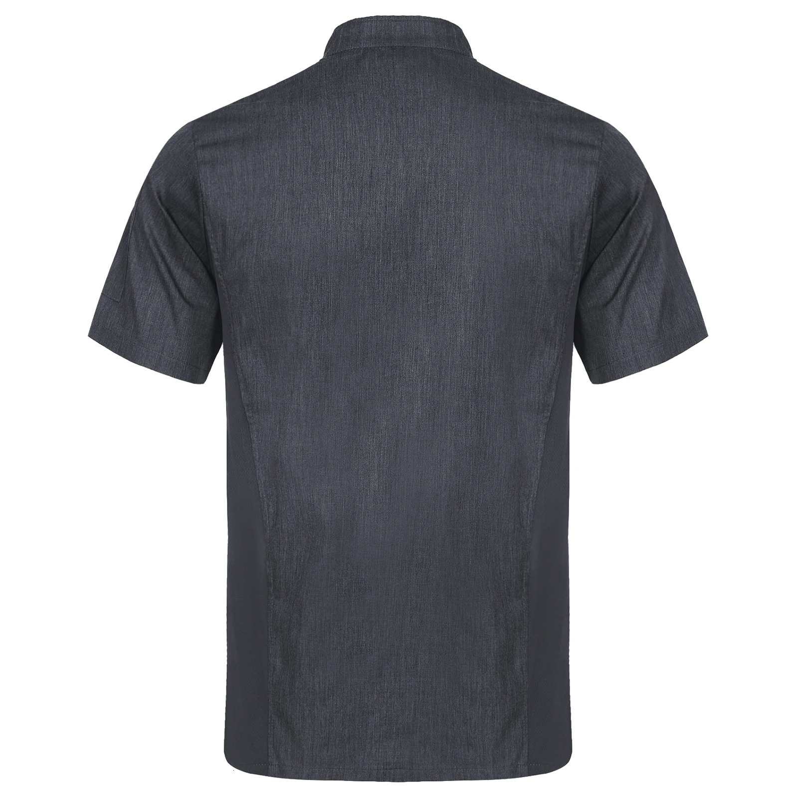 Unisex Men Women Breathable Chef Jacket Cooking Coats Short Sleeve Canteen Work Coat el Restaurant Uniforms Tops 240412