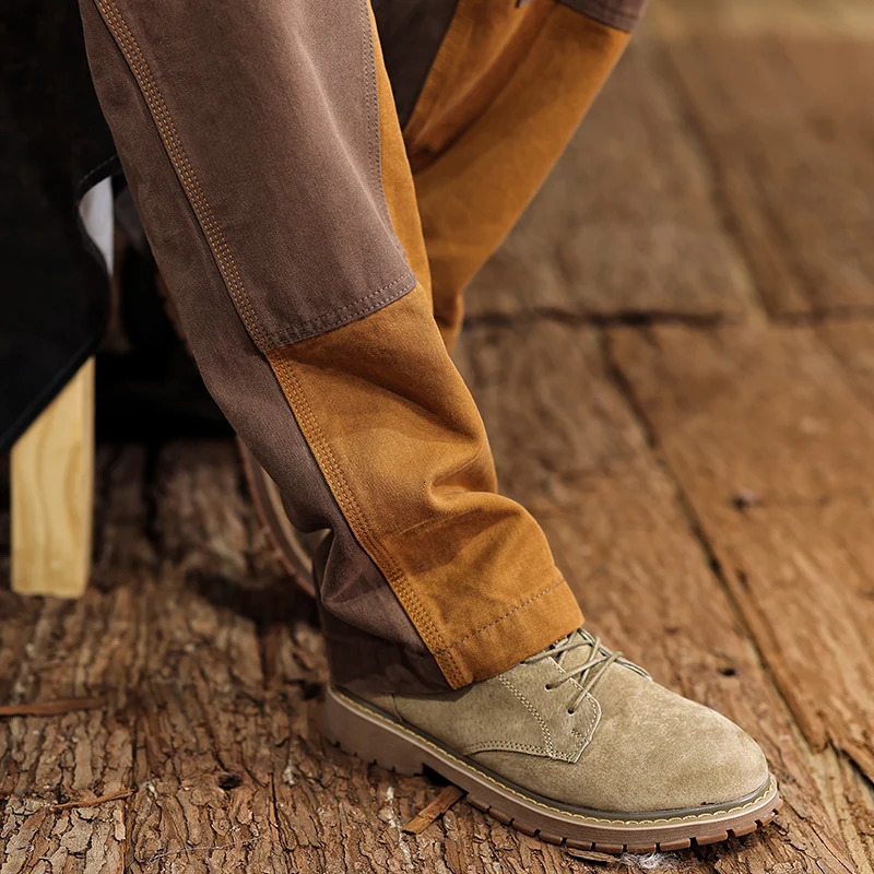 Mens pants straight loose patches cargo mens clothing highquality 241115