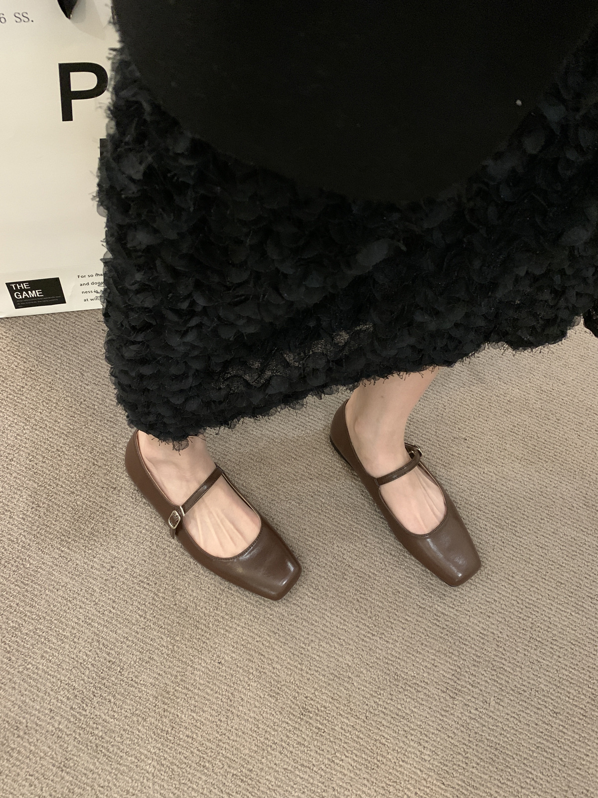 Square head shallow mouth single shoe womens 2023 new spring and autumn Korean version gentle fairy style thick heel Mary Jane shoes 230427