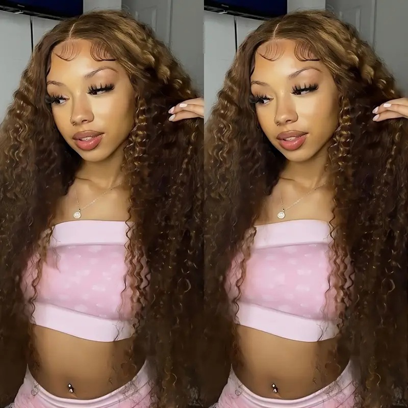 Fashion piano color small curly synthetic wig African hot sale coiled afro long curly wig