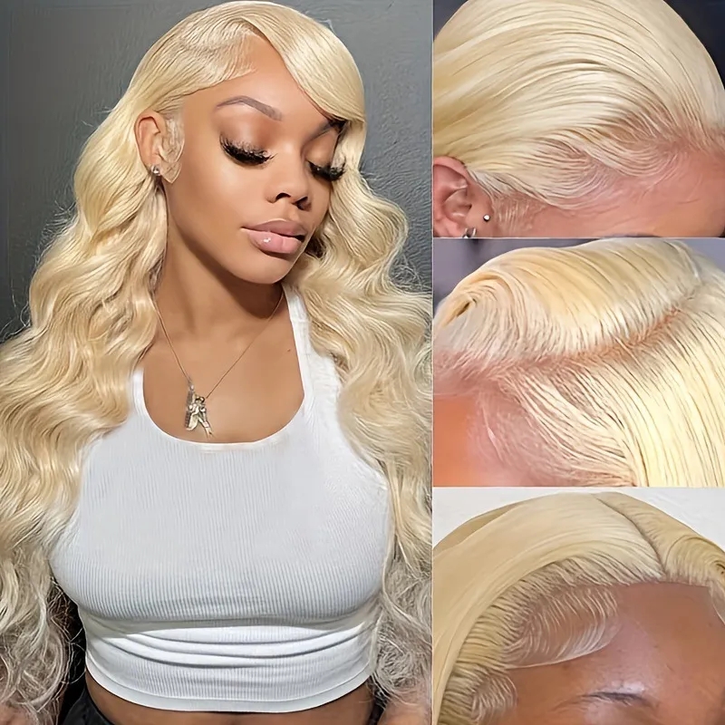Blonde 613 Big Curly Human Hair Wigs 200Ddensity Preplucked Hairline Naturally 13x4 HD Lace Part Wig For Black Women Straight Closure Wig Ready To Wea