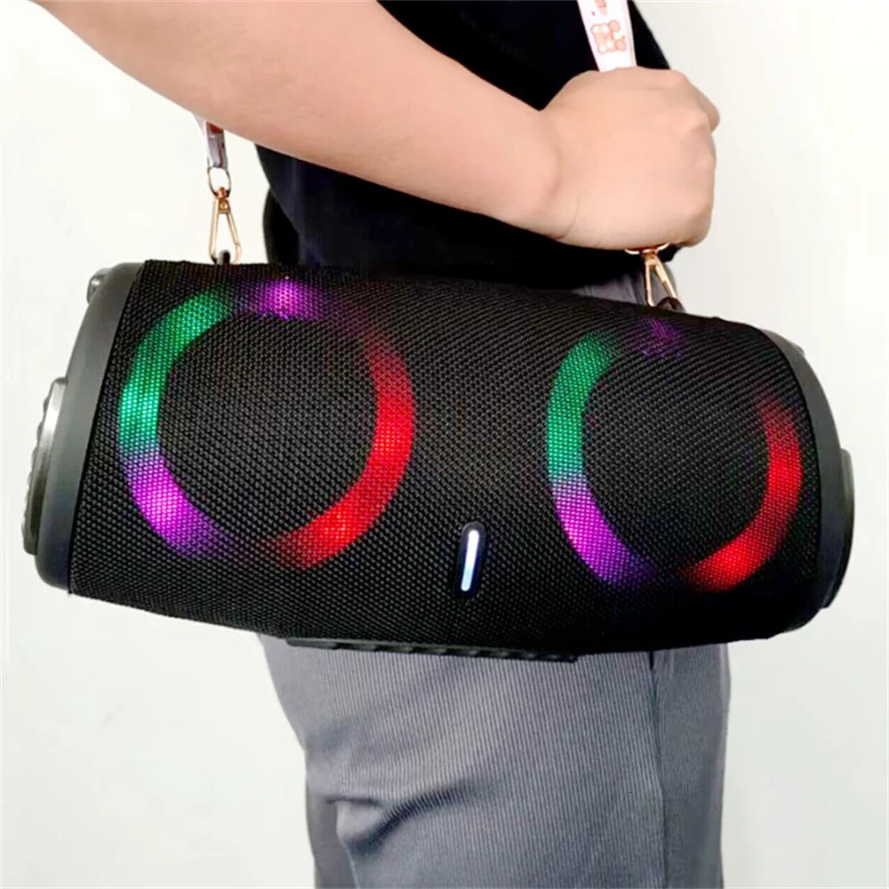 Portable Waterproof 100W High Power Bluetooth Speaker RGB Colorful Light Wireless Subwoofer 360 Stereo Surround TWS FM Boom Box 240415