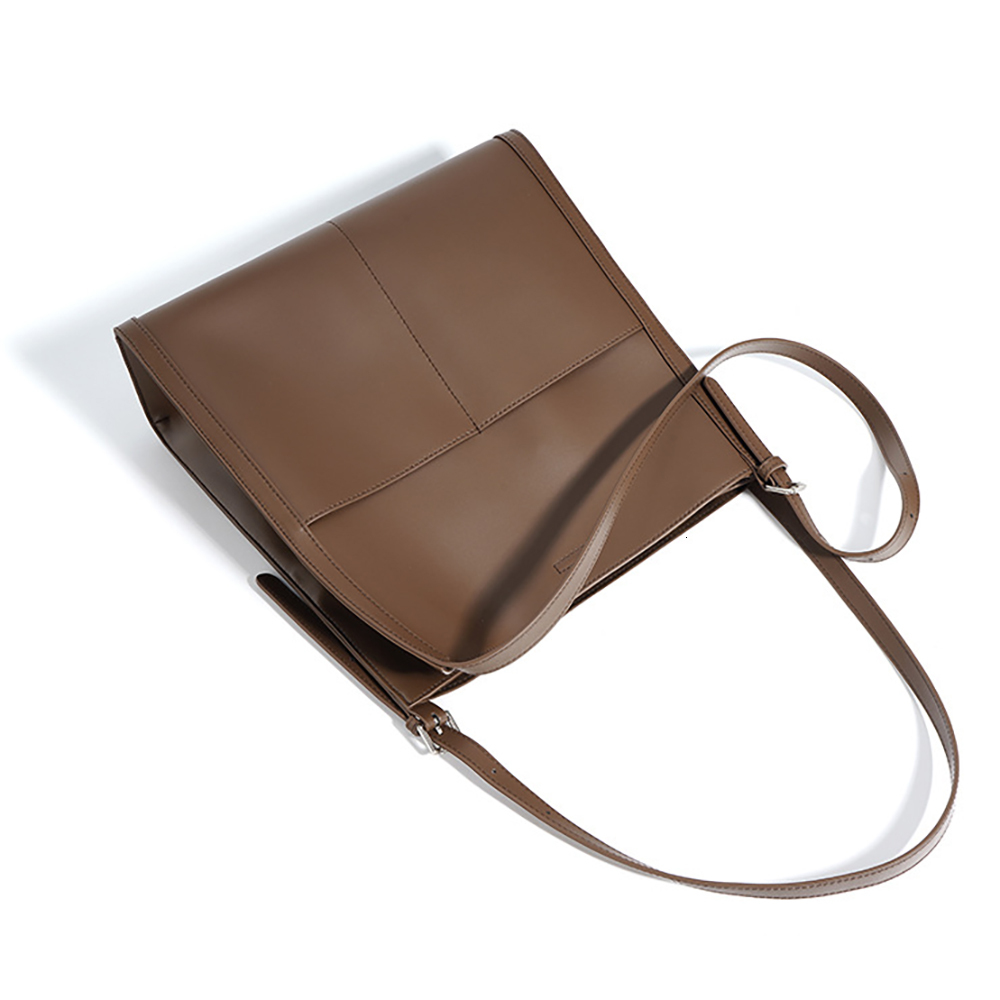 Large Capacity Genuiine Leather Tote Simple Designer One Shoulder Bags For Women Fashion Purse And Handbag Bucket Bag dddmymoon