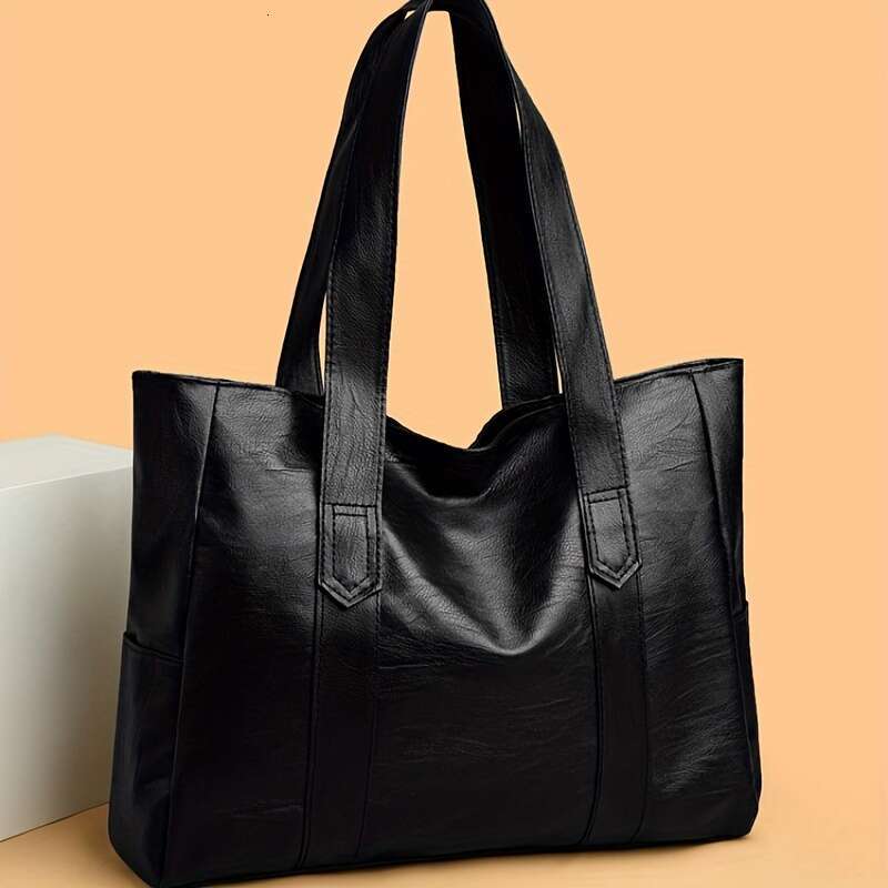 Chic Women's Tote Bag - Spacious & Versatile Shoulder Handbag, Durable Faux Leather with Zip Closure, Available in Light Brown/Black
