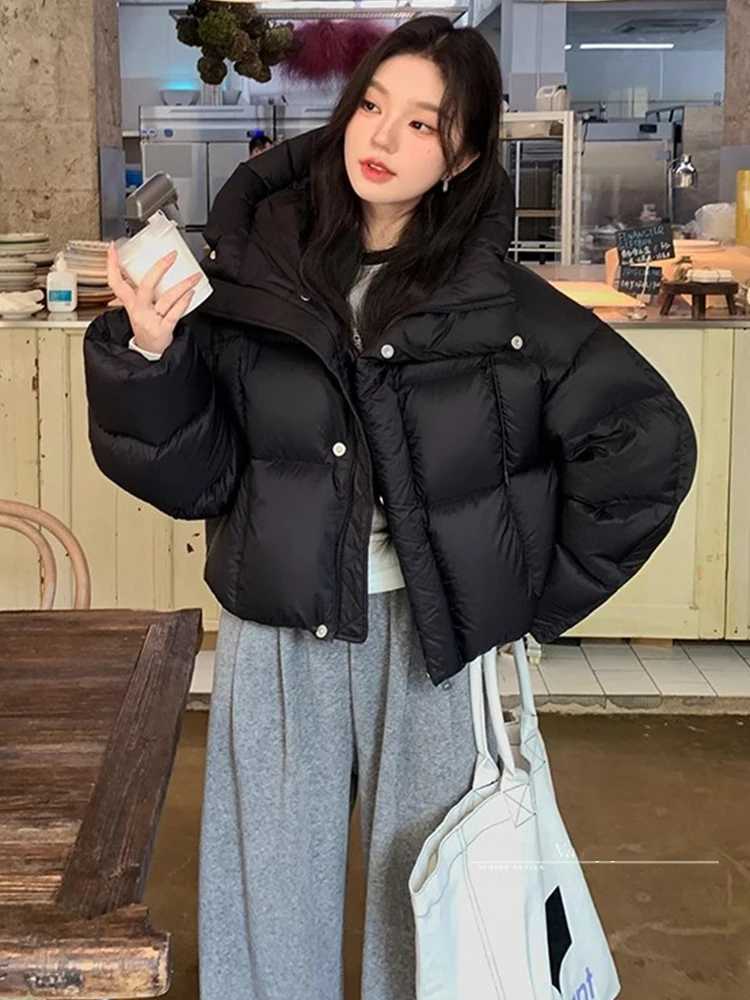 Winter Short Down Cotton Jacket Women Casaco Inverno Feminino 2024 New American Bread Clothing Thick Warm Hooded Parkas CoatsC241115