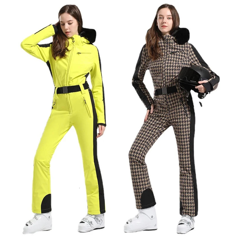 2025 One-Piece Suit Women Warm Outdoor Snowboard Jacket Overalls Ski Set Jumpsuits Windproof Waterproof Tre De Esqui