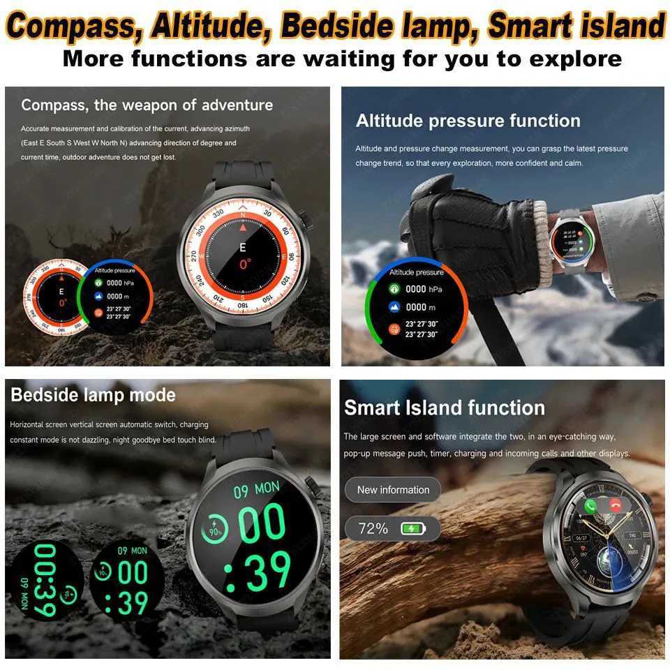 2024 New Outdoor Sports Smart Watch for Men AMOLED Sn NFC GPS Cpass Rate Waterproof Call Smart Watch Y241114