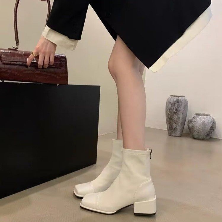 35-43 Size Plus Women's Korean Version Thick Heel Autumn/Winter Short Boots.