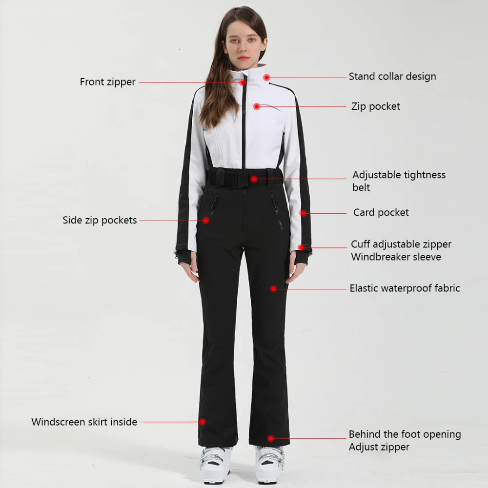 2025 Skiing Sport Snow Suit Women One Piece Jumpsuits Windproof Snowboard Clothes Outdoor Mountain Woman Overalls Warm Tracuit
