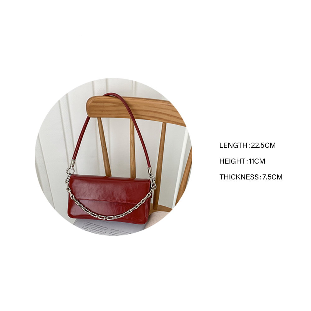 Handbag For Women Chain Retro Soft Leather Underarm Armpit Bags Solid Color Ladies Shoulder Bag dddmymoon