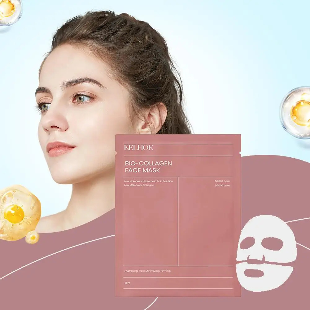14Pcs Bio Collagen Face Mask Deep Hydrating Shrink Pores Moisturizing Refreshing Brightening Face Overnight Mask Skin Care 241115